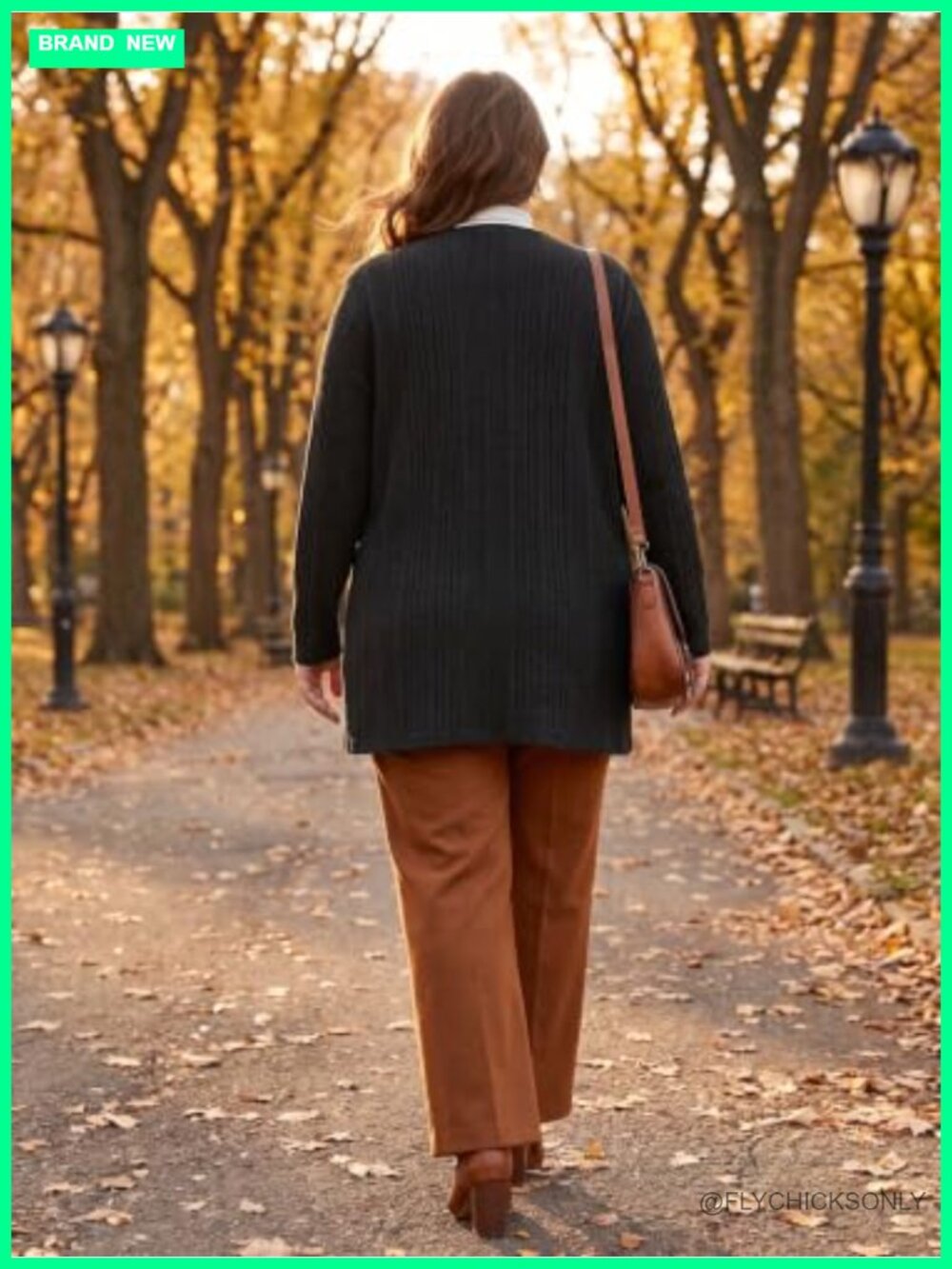 Plus Size Open Front Ribbed Cardigan Sweater with Pockets - Picture 2 of 5